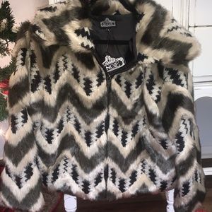 Angie Faux Fur Aztec Jacket